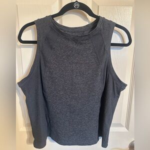Member’s Mark Women’s Sleeveless Muscle Tee w Ribbed Detail, Dark Gray, Sz XL